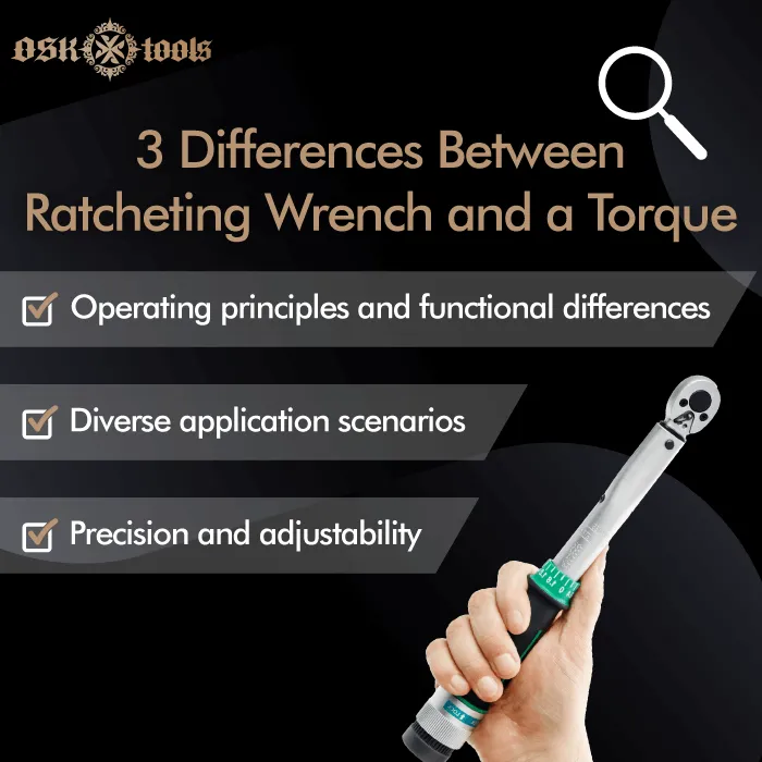 What is the difference between ratcheting wrench and a torque wrench? 3 key points to